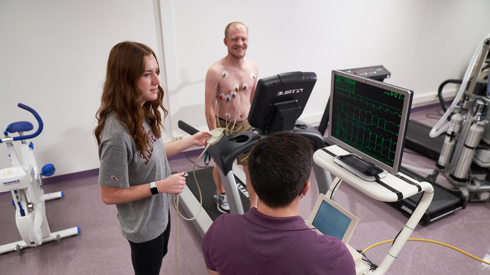Exercise Science students and treadmill